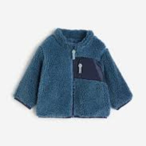 H&M Teddy Jacket, Dark turquoise, 12m - Picture 1 of 6